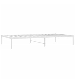 Cadre de lit métal blanc 107x203 cm