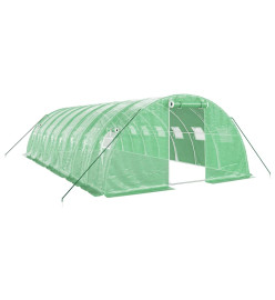 Serre avec cadre en acier vert 32 m² 8x4x2 m