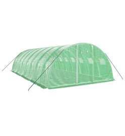 Serre avec cadre en acier vert 32 m² 8x4x2 m