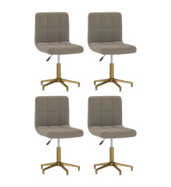 Chaises pivotantes à manger lot de 4 gris clair velours