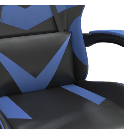 Chaise de jeu pivotante Noir et bleu Similicuir