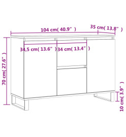 Buffet sonoma gris 104x35x70 cm bois d'ingénierie