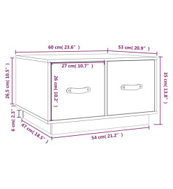 Table basse 60x53x35 cm Bois massif de pin