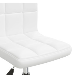 Chaise de bureau pivotante Blanc Similicuir