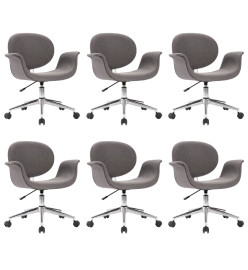 Chaises pivotantes à manger lot de 6 gris tissu