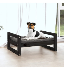 Lit pour chien Noir 55,5x45,5x28 cm Bois de pin solide