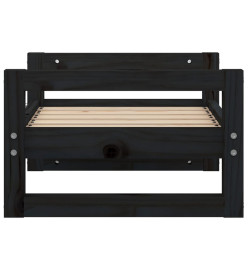 Lit pour chien Noir 55,5x45,5x28 cm Bois de pin solide