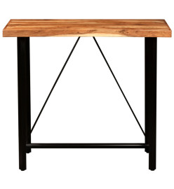 Ensemble de bar 5 pcs Bois solide et cuir véritable