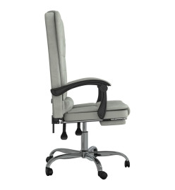 Fauteuil de massage inclinable de bureau Gris clair Velours