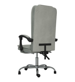 Fauteuil de massage inclinable de bureau Gris clair Velours