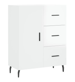 Buffet Blanc brillant 69,5x34x90 cm Bois d'ingénierie