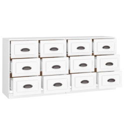 Buffets 2 pcs blanc bois d'ingénierie