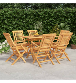 Ensemble à dîner de jardin 7 pcs Bois de teck solide