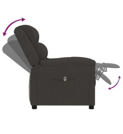 Fauteuil inclinable électrique Gris foncé Velours