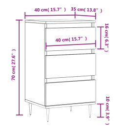 Buffet sonoma gris 40x35x70 cm bois d'ingénierie