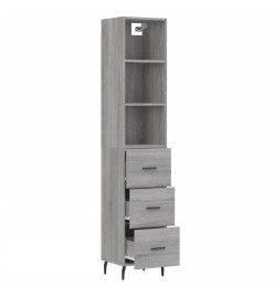 Buffet haut Sonoma gris 34,5x34x180 cm Bois d'ingénierie