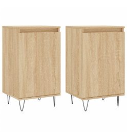 Buffets 2 pcs chêne sonoma 40x35x70 cm bois d'ingénierie