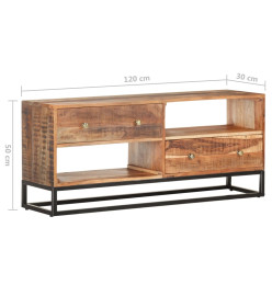 Meuble TV 120x30x50 cm Bois d'acacia brut