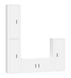 Ensemble de meubles TV 4 pcs Blanc Bois d'ingénierie