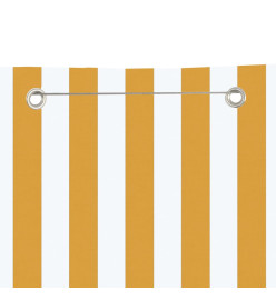 Écran de balcon Jaune et blanc 120x240 cm Tissu Oxford