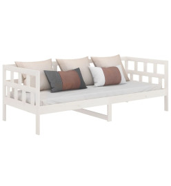 Lit de jour blanc bois de pin massif 90x200 cm