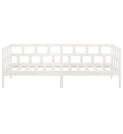Lit de jour blanc bois de pin massif 90x200 cm