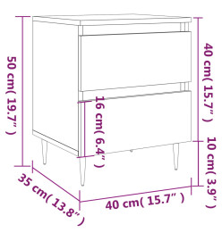 Table de chevet gris béton 40x35x50 cm bois d’ingénierie