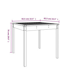 Table de jardin 82,5x82,5x76 cm bois massif de douglas