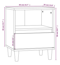 Table de chevet Chêne fumé 40x35x50 cm