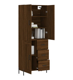 Buffet haut Chêne marron 69,5x34x180 cm Bois d'ingénierie