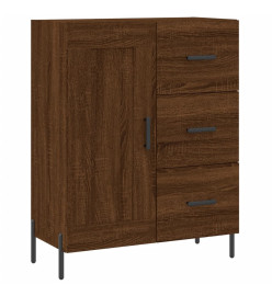 Buffet haut Chêne marron 69,5x34x180 cm Bois d'ingénierie