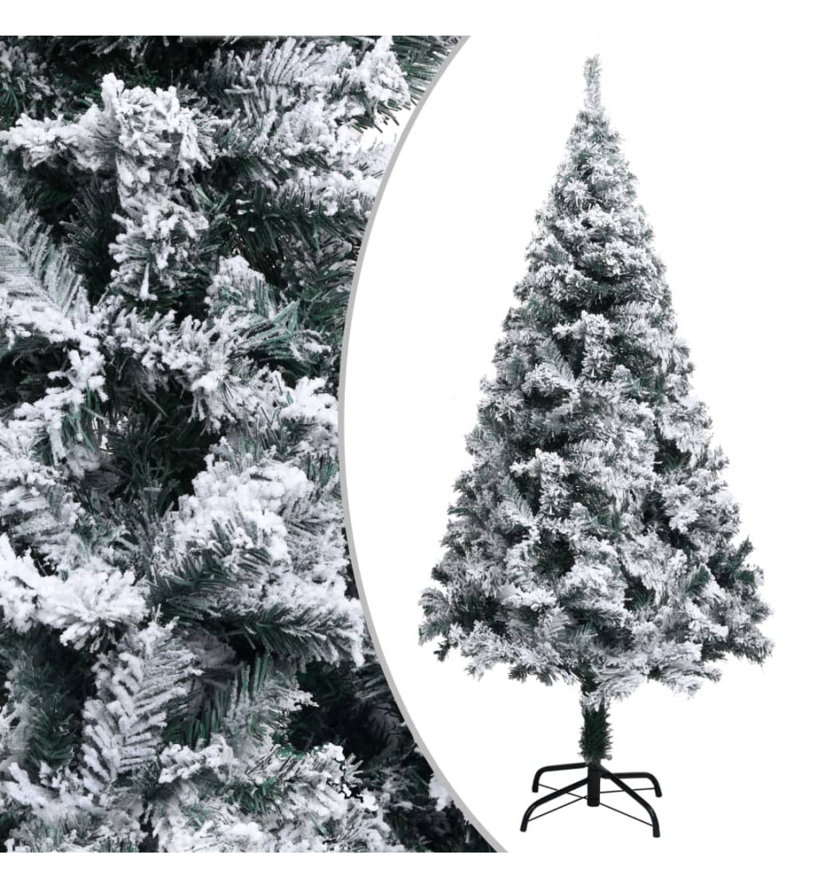 Sapin de Noël artificiel avec neige floquée vert 150 cm PVC