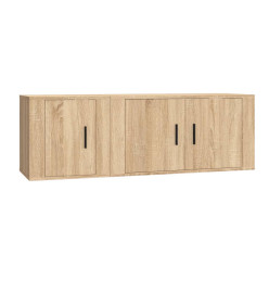 Ensemble de meubles TV 2 pcs chêne sonoma bois d'ingénierie