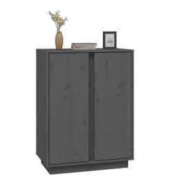 Buffet Gris 60x35x80 cm Bois massif de pin