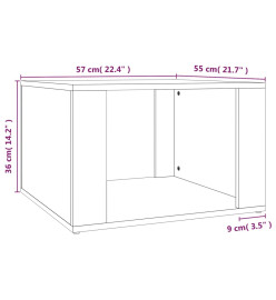 Table de chevet Noir 57x55x36 cm Bois d’ingénierie