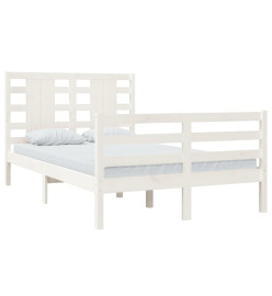 Cadre de lit Blanc Bois de pin massif 120x200 cm