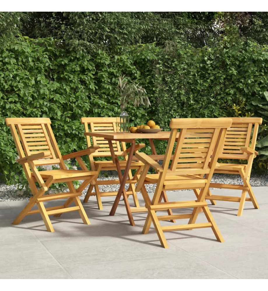 Chaises de jardin pliantes 4 pcs 56x63x90 cm bois massif teck