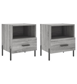 Tables de chevet 2 pcs gris sonoma 40x35x47,5 cm