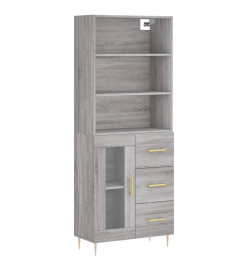 Buffet haut Sonoma gris 69,5x34x180 cm Bois d'ingénierie