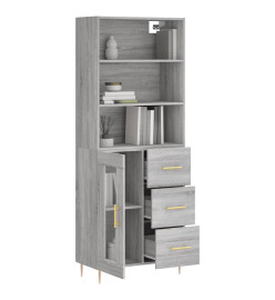 Buffet haut Sonoma gris 69,5x34x180 cm Bois d'ingénierie