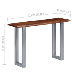 Table console 115 x 35 x 76 cm Bois d'acacia massif et fer