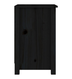 Table de chevet Noir 40x35x55 cm Bois de pin solide