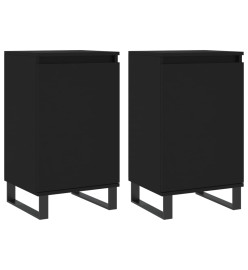 Buffets 2 pcs noir 40x35x70 cm bois d’ingénierie