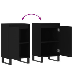 Buffets 2 pcs noir 40x35x70 cm bois d’ingénierie