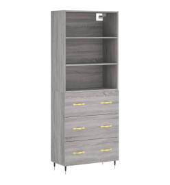 Buffet haut Sonoma gris 69,5x34x180 cm Bois d'ingénierie