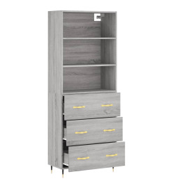 Buffet haut Sonoma gris 69,5x34x180 cm Bois d'ingénierie