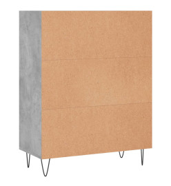 Bibliothèque gris béton 69,5x32,5x90 cm bois d'ingénierie