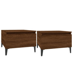 Tables d'appoint 2 pcs Chêne marron 50x46x35 cm Bois ingénierie