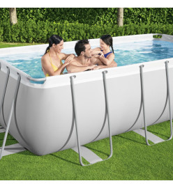 Bestway Ensemble de piscine rectangulaire Power Steel 404x201x100 cm