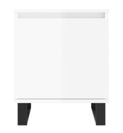 Tables de chevet 2pcs blanc brillant 40x30x50cm bois ingénierie